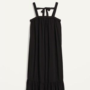 Old Navy Black Sleeveless Tie-Back Cutout Maxi Swing Dress, size Large